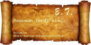 Beerman Terézia névjegykártya